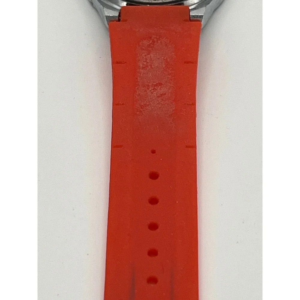 Figaro Couture Red Silicone Rhinestone Peace Heart Quartz Fashion Watch